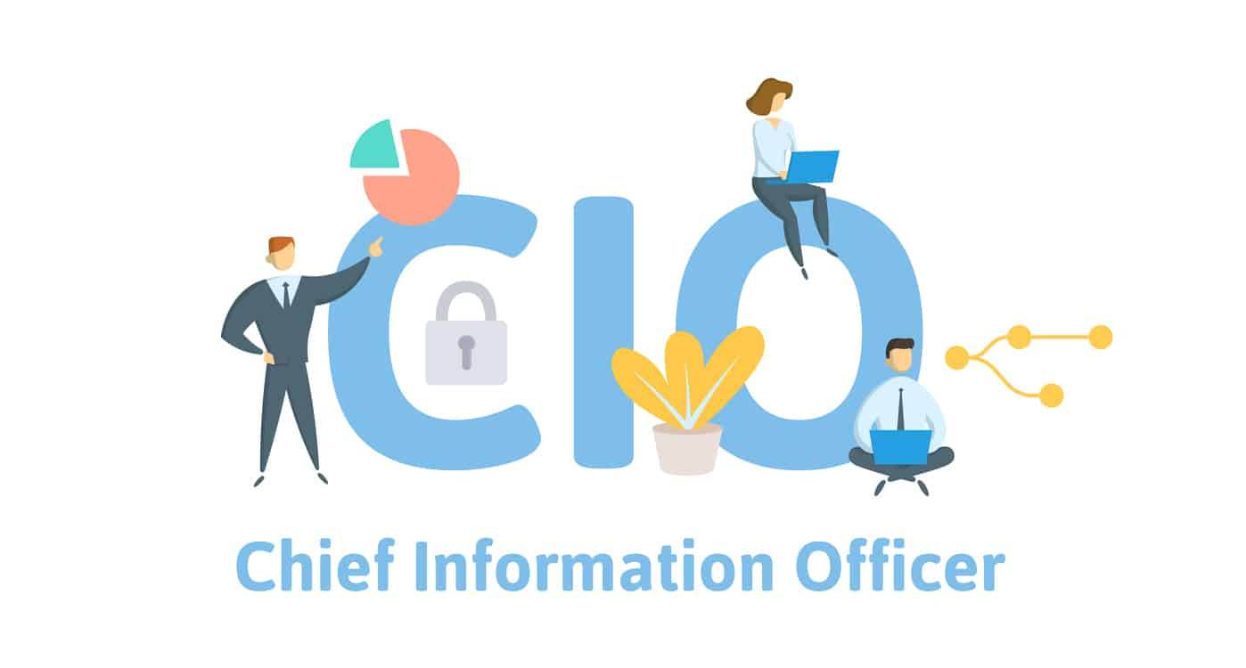 A logo with the words chief information officer.