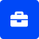 Blue briefcase icon.