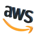 Amazon Web Services (AWS) logo featuring a blue 