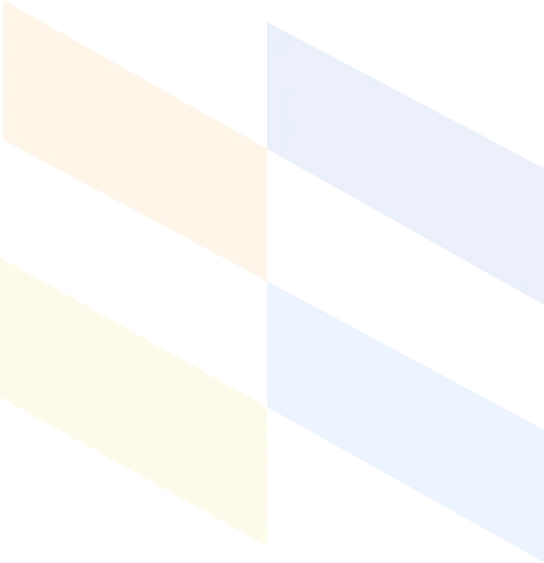 A black pixelated pyramid stands in the center, flanked by a yellow semicircle on the left and a blue semicircle on the right, set against a white background.